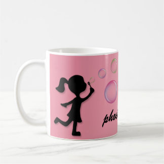 Café Bolhas de sopro - caneca personalizada rosa