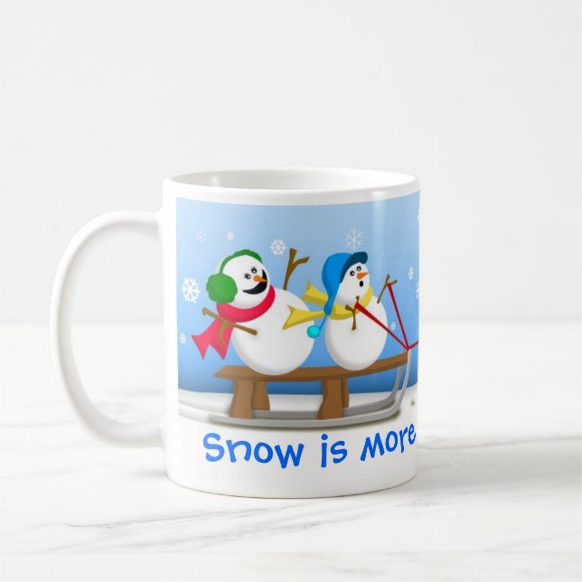 Café Bonecos de neve que Sledding a caneca (Esquerda)