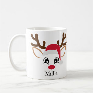 Café Bonita Rena Santa Hat Caneca de Natal