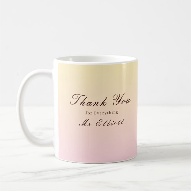 Café Borboleta Rosa - Caneca Personalizada de Agradecim (Esquerda)