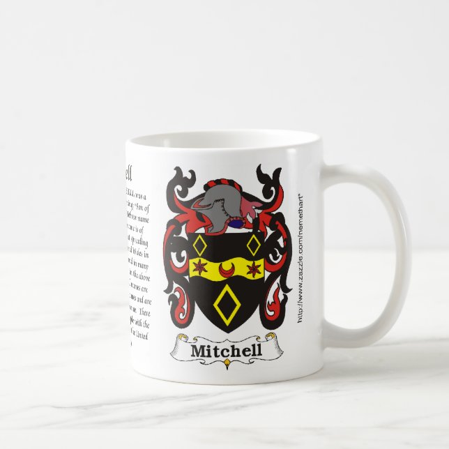 Café Brasão da família de Mitchell uma caneca (Direita)