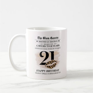 Café Brinde a 21 Anos Caneca de Aniversário Glamour