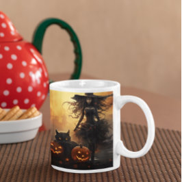 Café Bruxa de Halloween Assustadora 23 Caneca