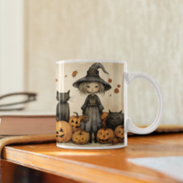 Café Bruxa de Halloween Bonita 15 Caneca