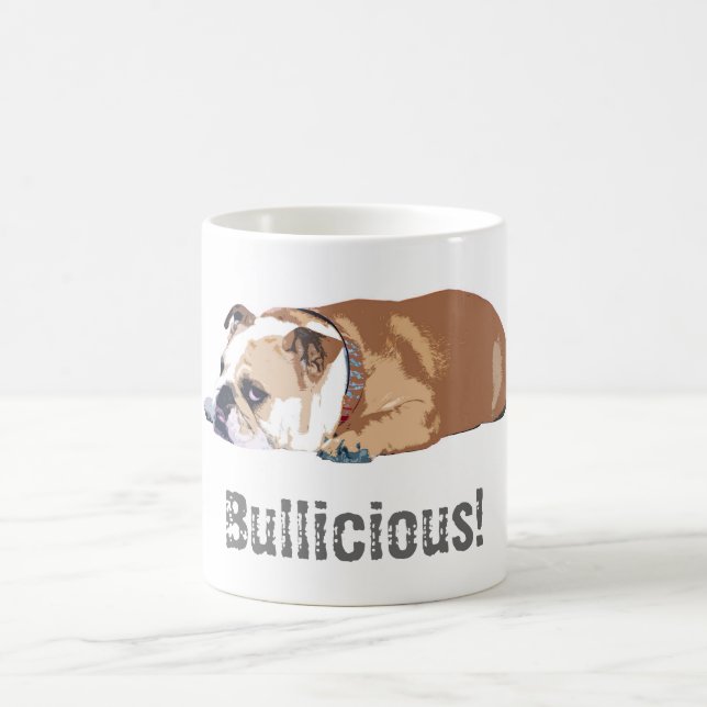 Café Buldogue inglês de "Bullicious" da caneca de (Centro)