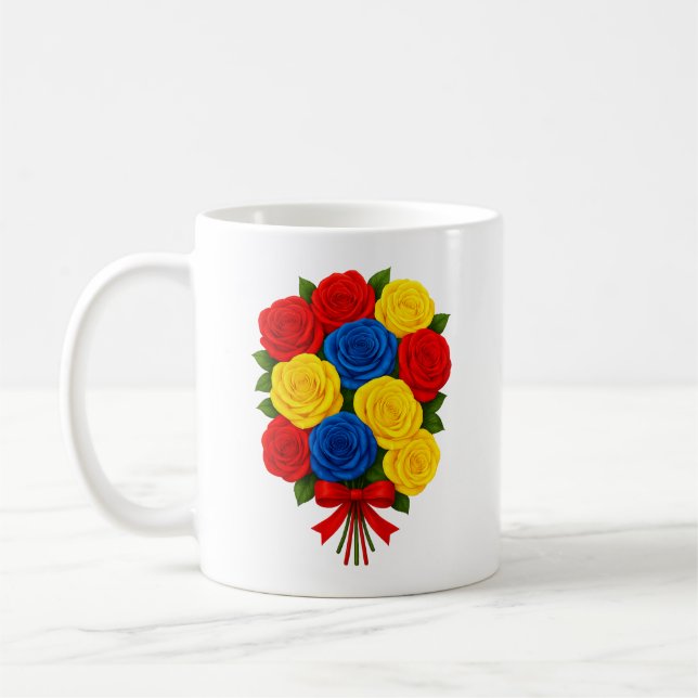 Café Buquê de Rosas Caneca Clássica (Esquerda)