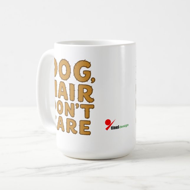 Café "Cabelo de Cachorro, Não Me Importo" Caneca Divert (Frente Esquerda)