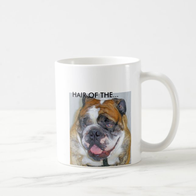 Café CABELO de Sassydog da caneca do buldogue do cão (Direita)