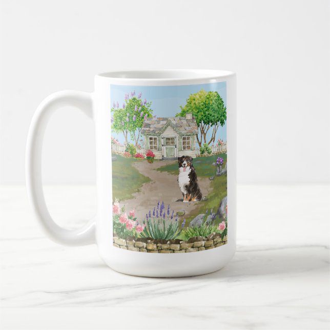 Café Cachorro de Bernese Na Caneca De Cerâmica De Algod (Esquerda)