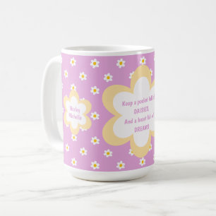 Café Cadeia de Margaridas Rosa Caneca Clássica 425ml