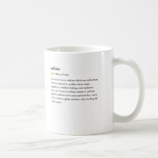 Café cafeína - caneca de dicionário urbano