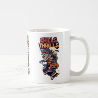 Café calafrios e trilhos de caneca