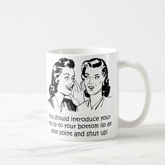 Café Calar Boca Caneca Engraçada ou Caneca de Viagem (Direita)
