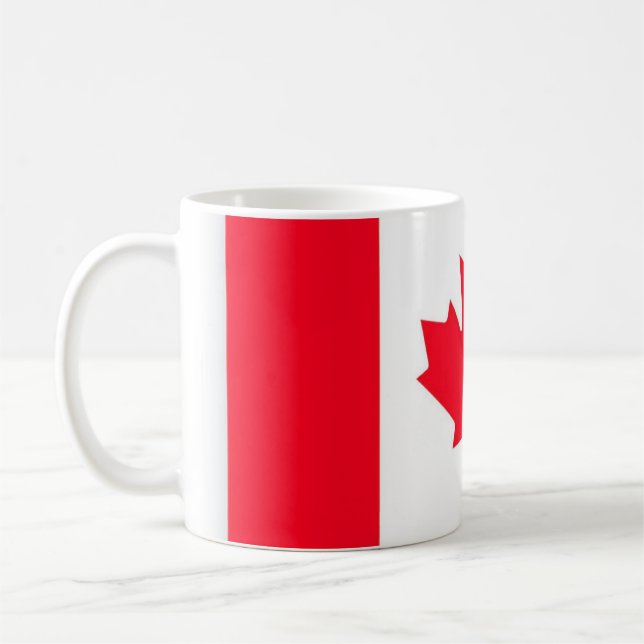 Café CANADÁ. Bandeira canadense. Patriótico. Caneca de  (Esquerda)
