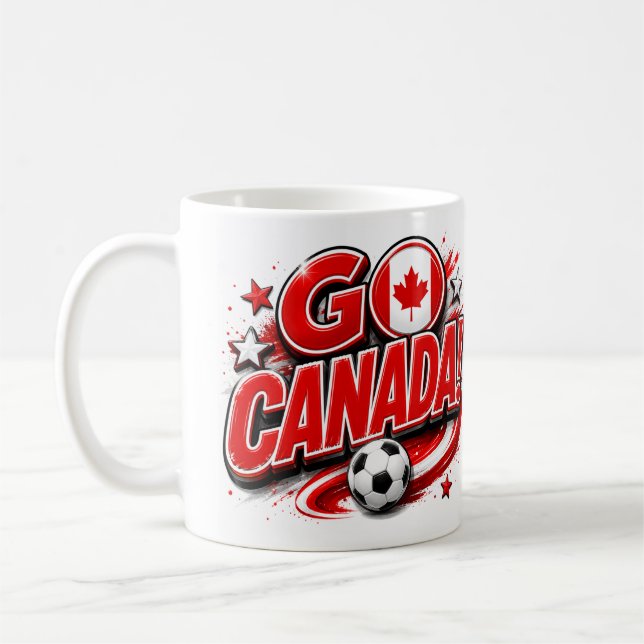 Café Canadá - Caneca para Fã de Futebol Patriótico | Ca (Esquerda)
