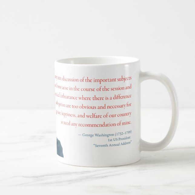 Café Caneca #10 "civismo " de George Washington (Direita)