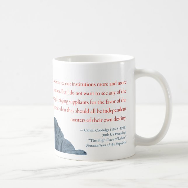 Café Caneca #1 "programas sociais " de Calvin Coolidge (Direita)