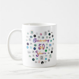 Café Caneca 50 Logotipos Aniversário de 50 anos 