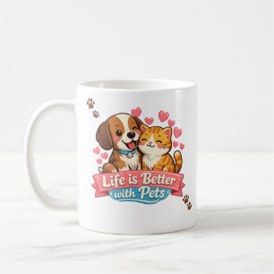 Café Caneca A Vida é Melhor Com Animais de Estimação