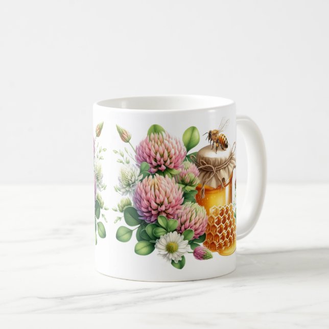 Café Caneca Abelha Pote de Mel e Flor de Trevo (Frente Esquerda)