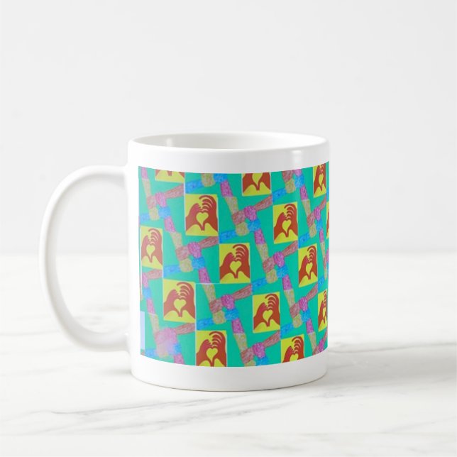 Café Caneca Abstrata de Conexão em Todas as Direções (Esquerda)