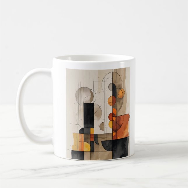 Café caneca abstrato de cor d'água de bauhaus (Esquerda)