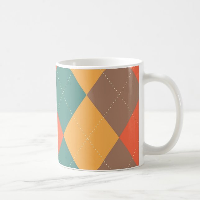 Café Caneca alaranjada azul brilhante de Argyle (Direita)