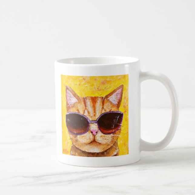 Café Caneca alaranjada do gato de gato malhado da (Direita)