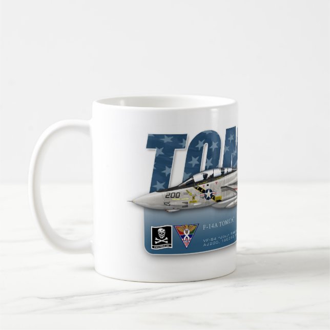 Café Caneca alegre de F-14 Tomcat VF-84 Rogers (Esquerda)