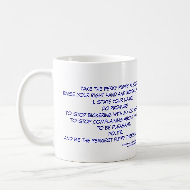 Café Caneca alegre do filhote de cachorro (Esquerda)
