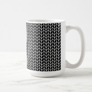 Café Caneca Alta Branca de Malha Preta