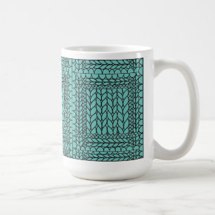 Café Caneca Alta Branca TEAL de Tricô 