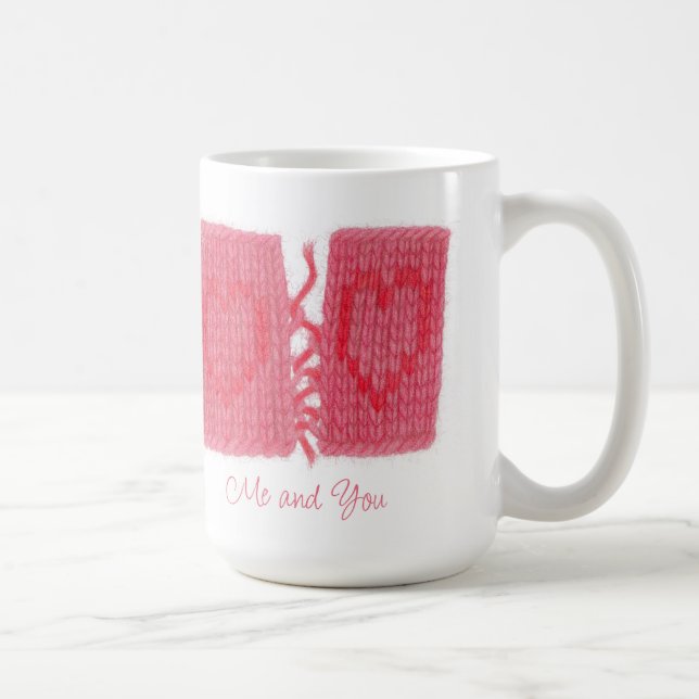 Café CANECA ALTA DE CORAÇÃO DUPLA TRICOTADA + Texto (Direita)