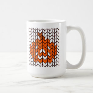 CAFÉ CANECA ALTA DE MALHA BRANCA COM JACK-O-LANTERN