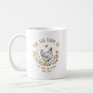 Café Caneca Amante de Frango Aquarela Galinha Cinza Flo