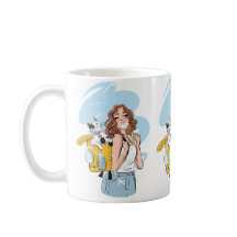 Caneca Amante de Gatos – Mulher Estilosa com Gato