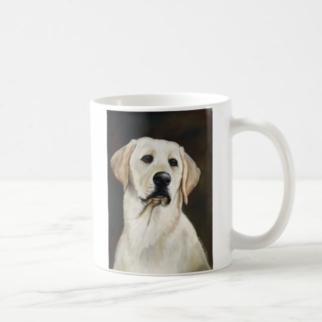Café Caneca amarela da arte do cão de labrador (Direita)