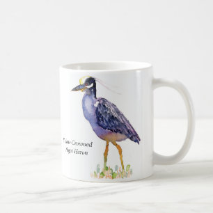 Café Caneca Amarelo-Coroada da garça-real de noite
