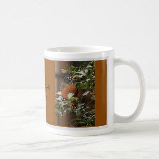 Café Caneca americana do pisco de peito vermelho