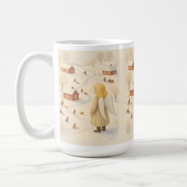 Café Caneca Anjo de Inverno Presente Vila de Natal (Esquerda)