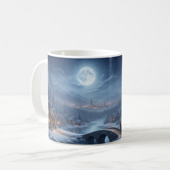 Café Caneca Árvore de Natal Aldeia Nevada Rena do Papai (Frente Esquerda)
