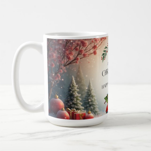 Café Caneca árvore de Natal verde e vermelha 2025 (Esquerda)