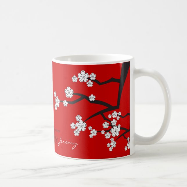 Café Caneca asiática do casamento de Sakura do zen (Direita)