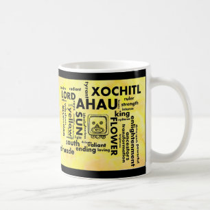 Café Caneca asteca maia de Ahau Xochitl da nuvem da