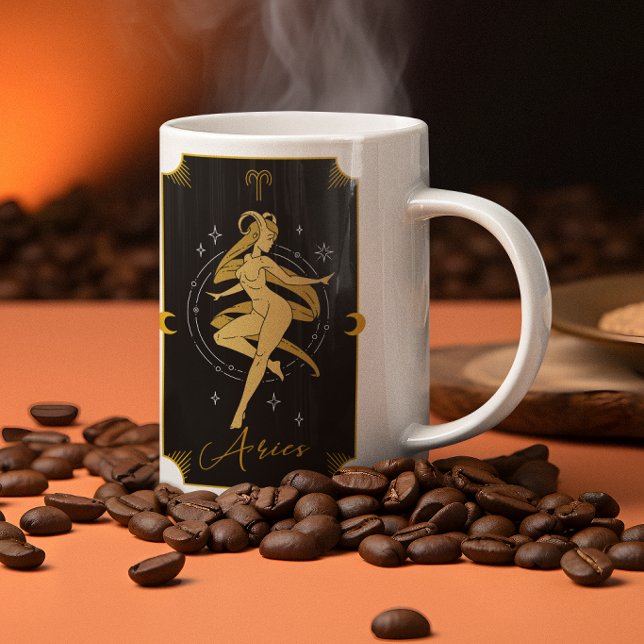 Café Caneca Astrológica de Áries Sinais Safados (Criador carregado)