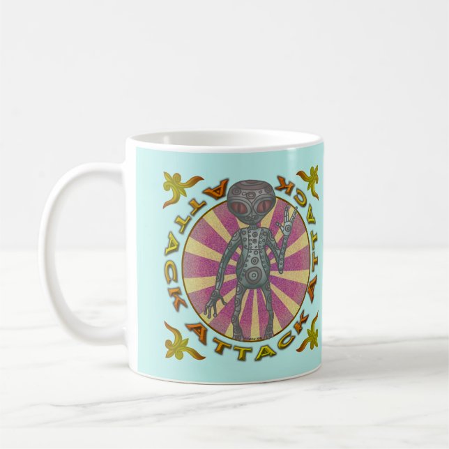 Café Caneca Ataque de Robô Alien (Esquerda)