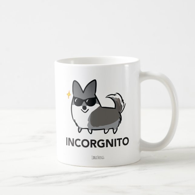 Café Caneca azul de Incorgnito do Corgi do casaco de lã (Direita)