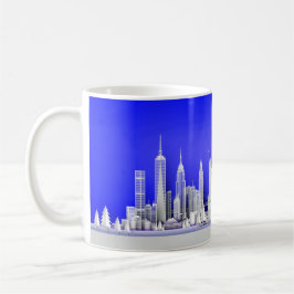 Café Caneca Azul de Natal sobre a Cidade de Nova York