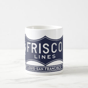 Café Caneca azul do logotipo de St Louis San Francisco