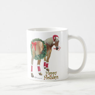 Café Caneca belga do Natal do cavalo de esboço